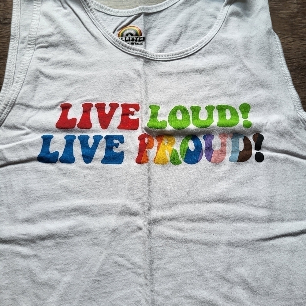 Hollister Men's "Live Loud Live Proud" Pride Tank Top - Large - Picture 3 of 4